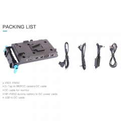 V Mount Battery Power System with USB Port with Battery Plate Rod Clamp for Sony BMPCC 4K 6K
