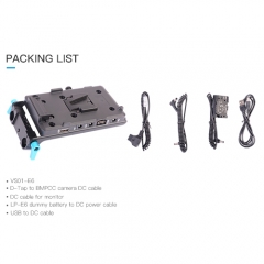 V Mount Battery Power System with USB Port with Battery Plate Rod Clamp for Canon BMPCC 4K 6K PRO