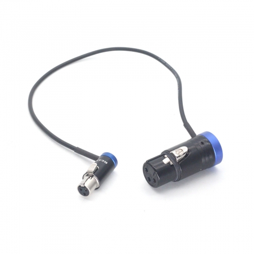 0.5m Short flat XLR 3-pin female to mini TA3F XLR female right-angle audio cable with flat cover XLR